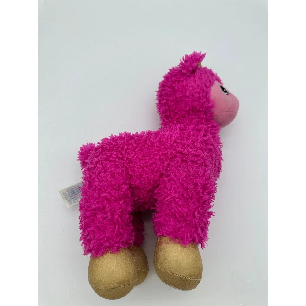 Build-A-Bear Llamacorn Plush‎ Toy Shaggy Pink Gold 10 inch